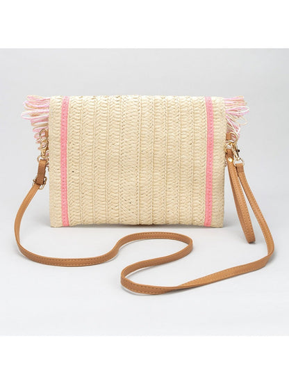 Cosbai - 2-in-1 Minimalist Woven Clutch &amp; Crossbody Bag