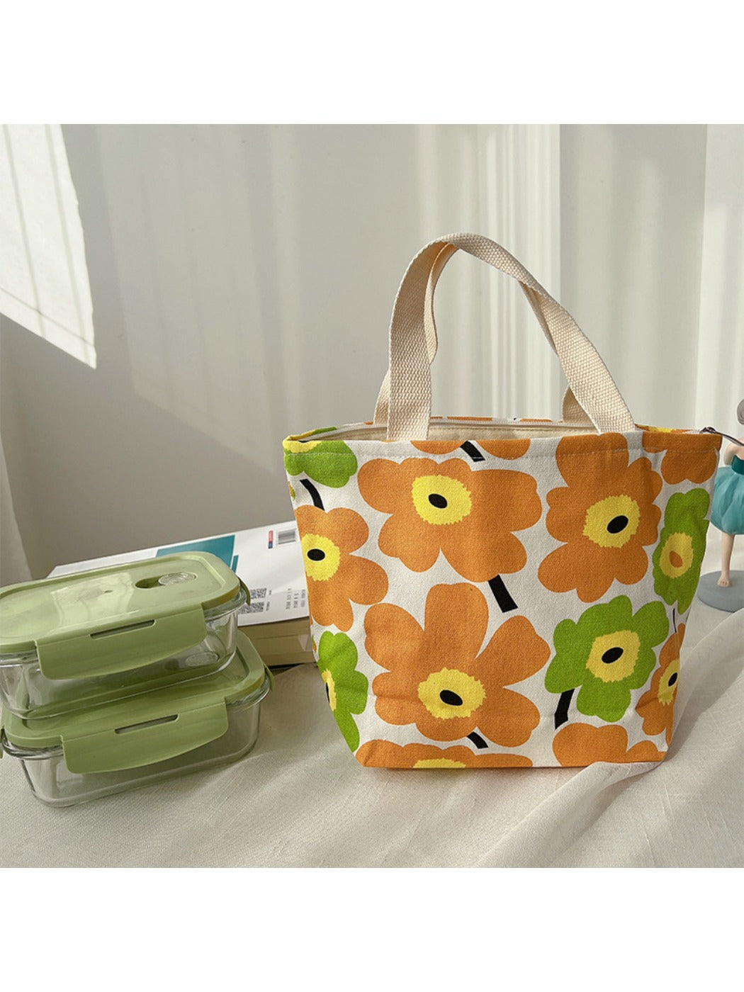 Cosbai - Canvas Small Tote with Assorted Patterns