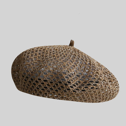 Elegant Solid Color Hollow Out Beret Hat