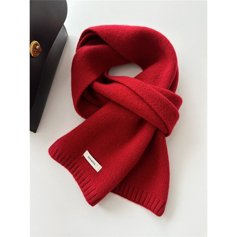 Wool Warm Solid Color Short Scarf