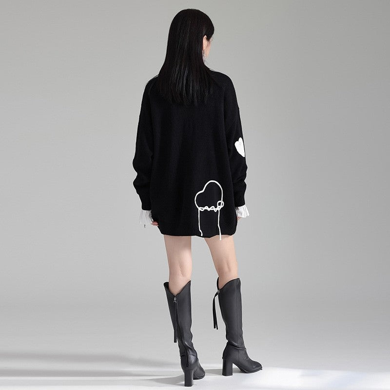 Color Block Midi Knit Sweater