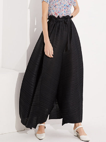 Loose Wide Leg  Pleated Casual Pants Bottoms