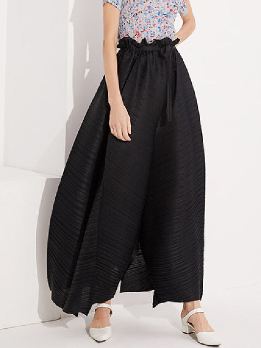 Loose Wide Leg  Pleated Casual Pants Bottoms