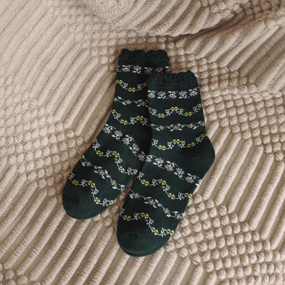 Rufia - Vintage Floral Puff Socks