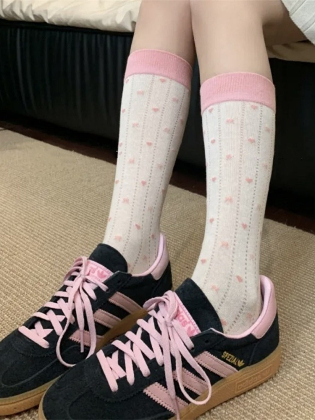 Rufia - Cute Breathable Mid-calf Socks with Polka Dot