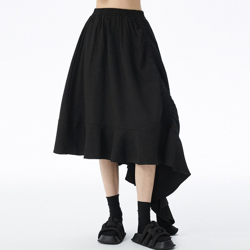 Asymmetrical High-Waisted Midi Skirt