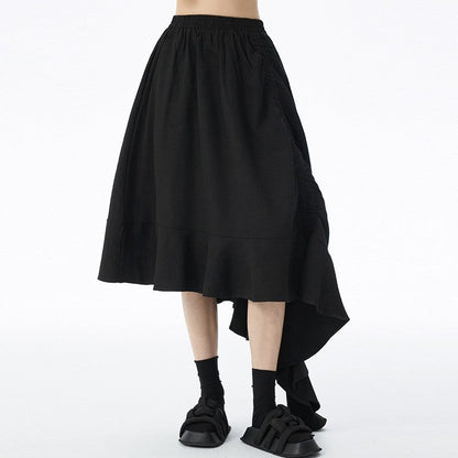 Asymmetrical High-Waisted Midi Skirt