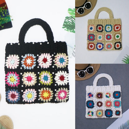 Crochet Granny Square Bag Hand Hook Hollow Bag