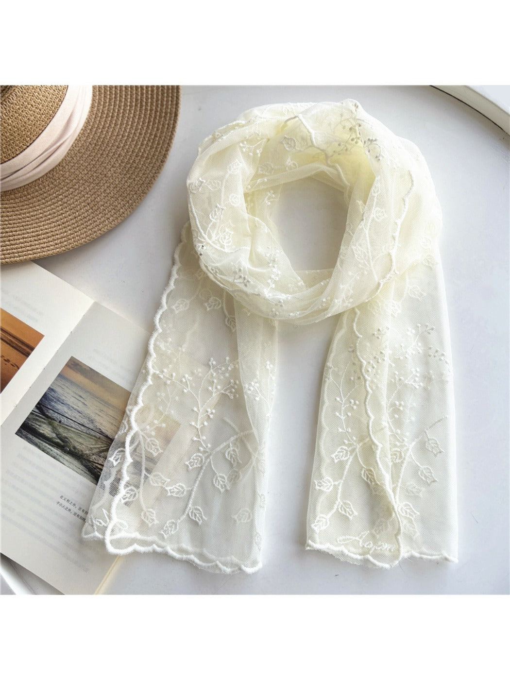 Scarvii - Elegant Lightweight Lace Scarf for Women