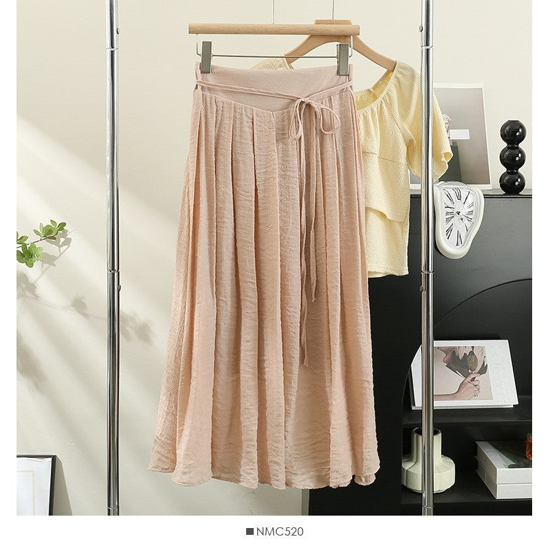High Waist Loose Wide Leg Culotte Pants