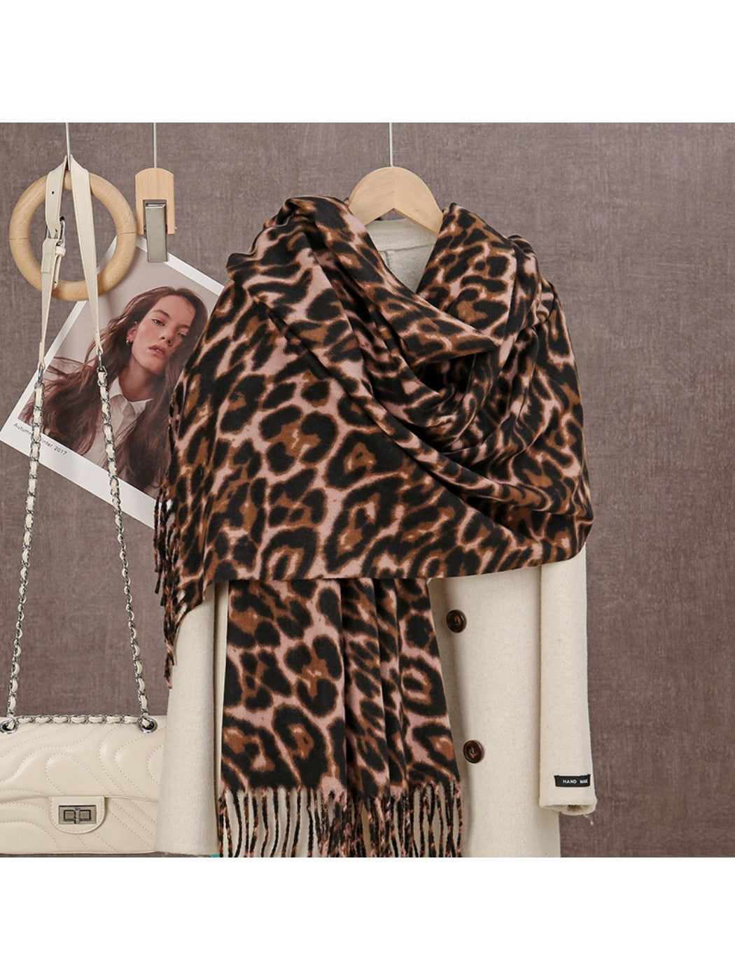 Sscarvii - Leopard Print Winter Neck Scarf
