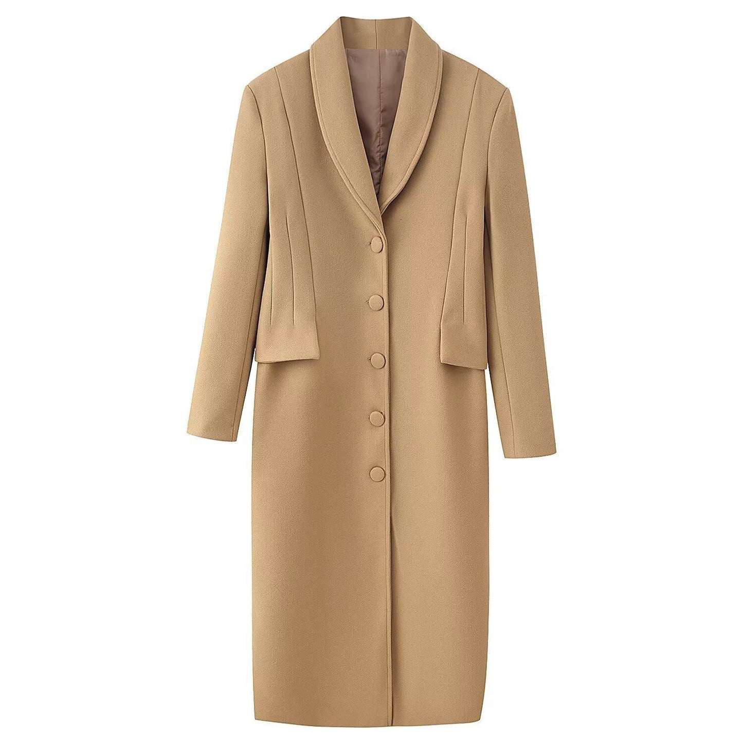 Wool Trench Coat With Belted Waist