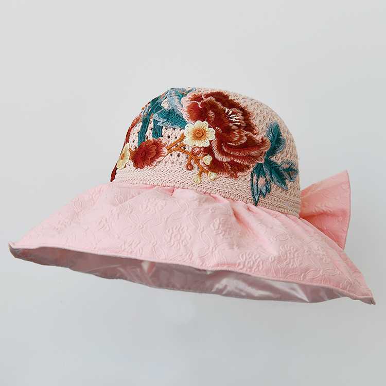 Embroidered Sun Hat Female Summer Uv-Proof Shell Shading Empty Top Cover Face Sun Hat