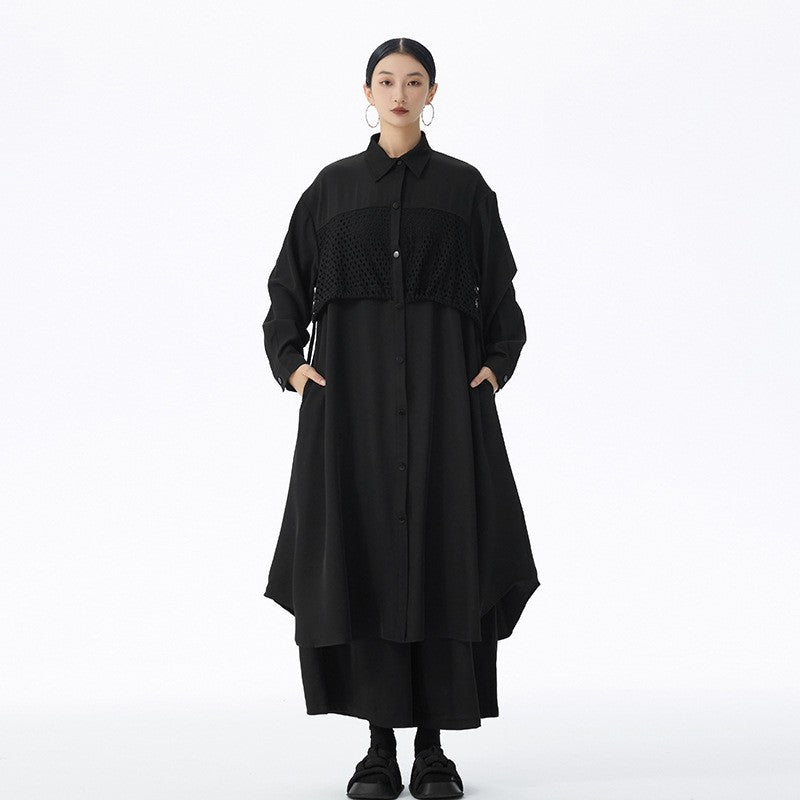 Vintage Patchwork Cotton Long Cardigan Coat