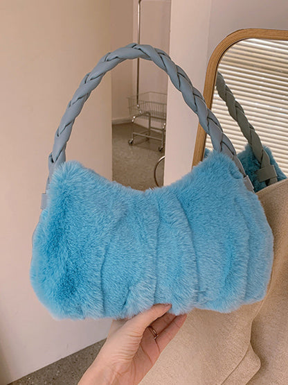 Pleated Split-Joint Woven Bags Handbags