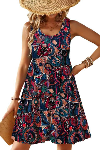 Womens Summer Sundress Boho Floral Casual Tank Dresses