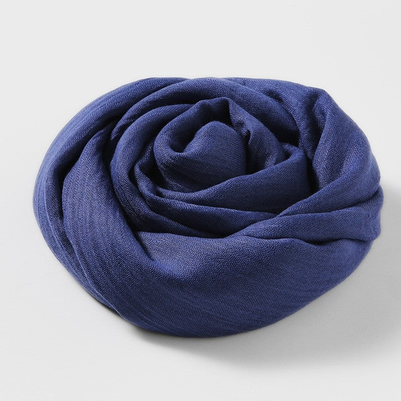 Solid Color Cotton And Linen Beach Long Scarf