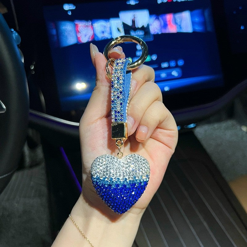 Full Diamond Heart Keychain Pendant