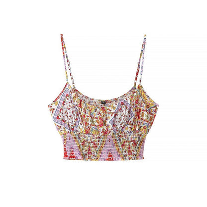 Troposa - Boho Print Top And Pants Set - Colorful &amp; Chic