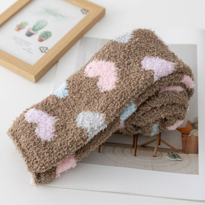 Rufia - Colorful Coral Fleece Over-the-Knee Socks