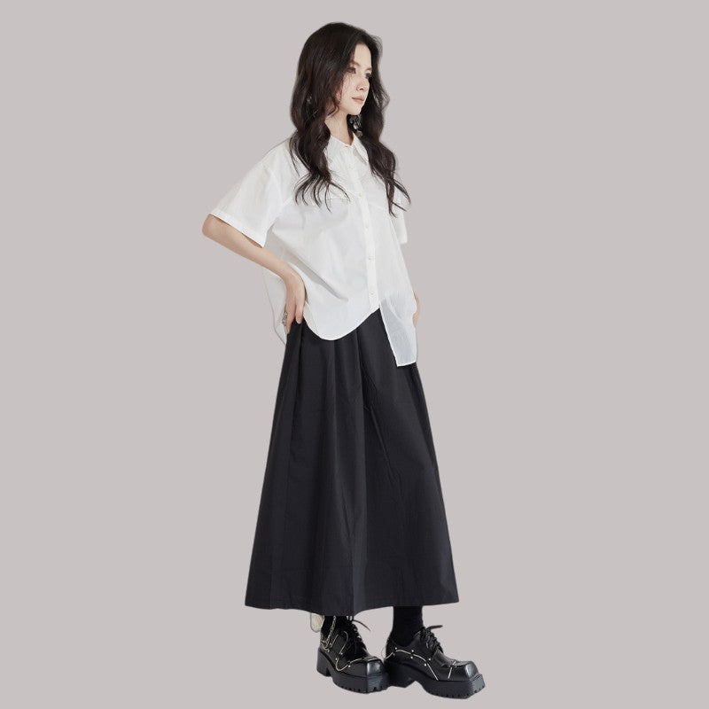 High-Waisted Midi Skirt