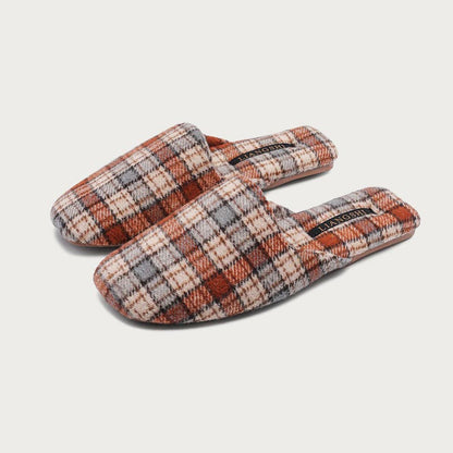 Plaid Color Block Soft Simple Slippers