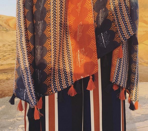 Autumn And Winter New Bohemian Retro Art Stripe Tassel Soft Cotton Scarf Shawl