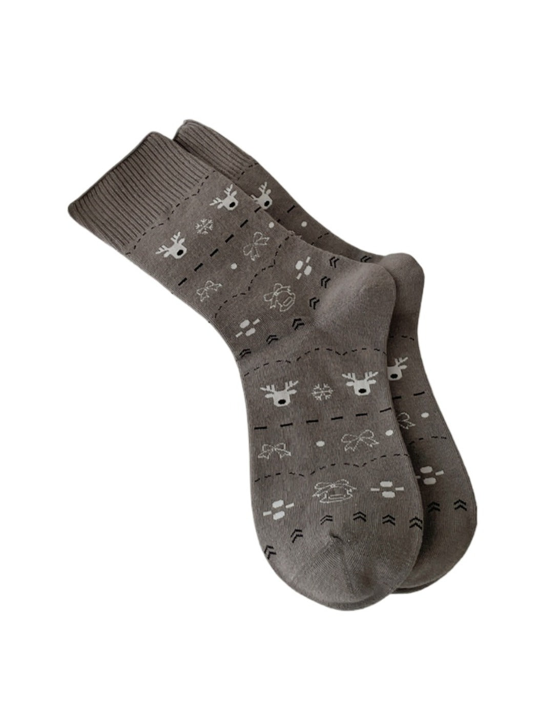 Rufia - Retro Mid-calf Socks with Hearts and Animal Prints
