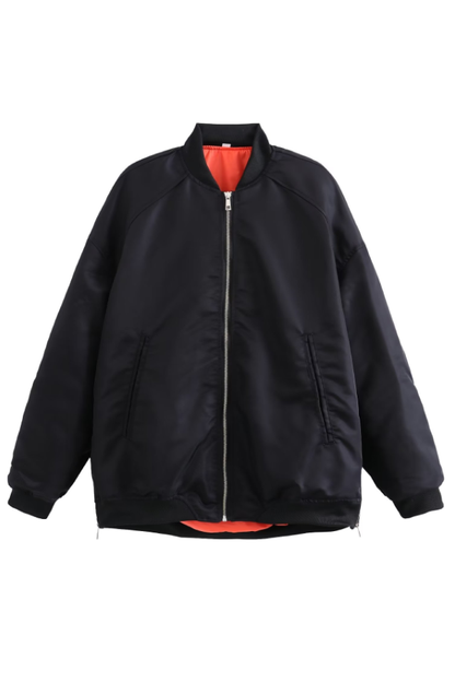 Oversized Bomber Loose Biker Jacket