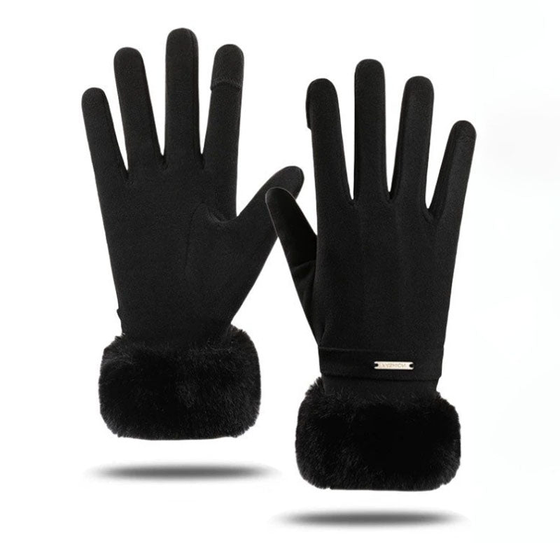Winter Soft Windproof Thick Fleece Thermal Gloves