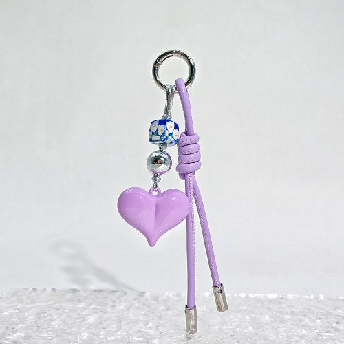 Simple Braided Heart Keychain Bag Charms