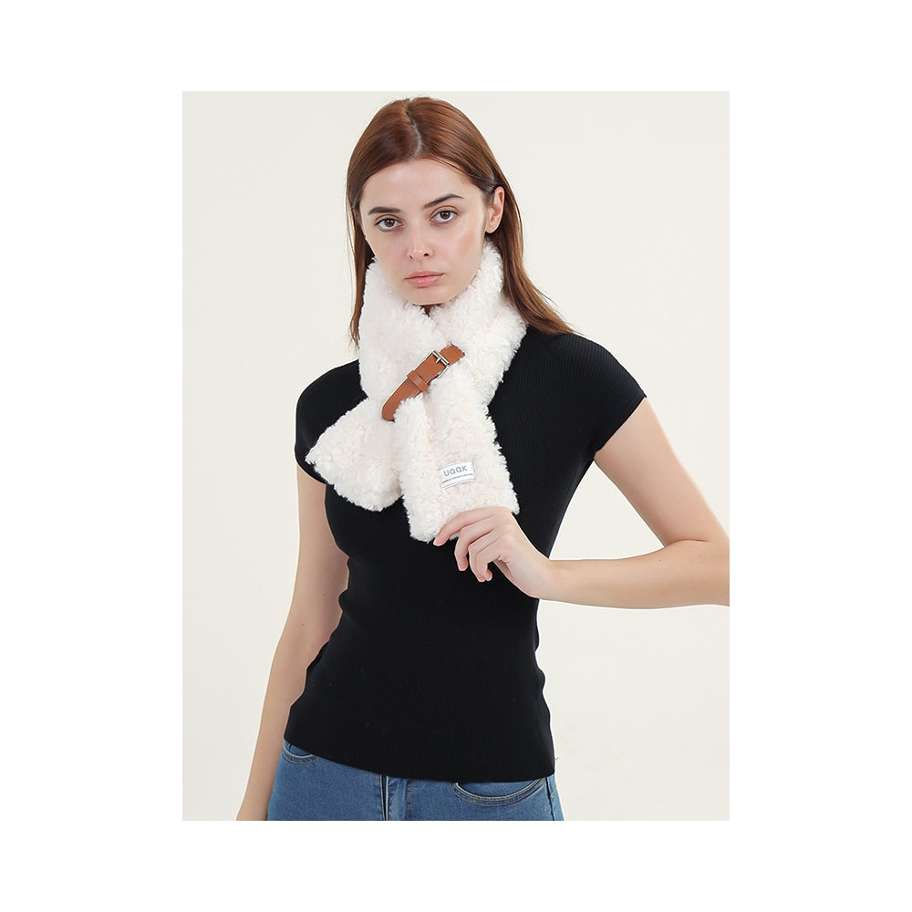Urban Solid PU Buckle Design Keep Warm Shawl&Scarf