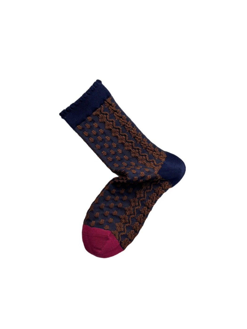 Rufia - Vintage Floral Embossed Socks