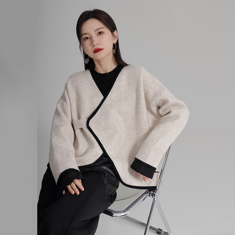Lace-Up Sweater Coat