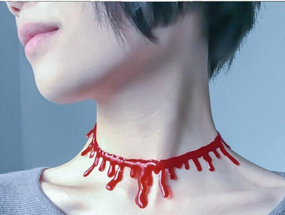 Halloween Decoration Horror Blood Drip Vampire Necklace