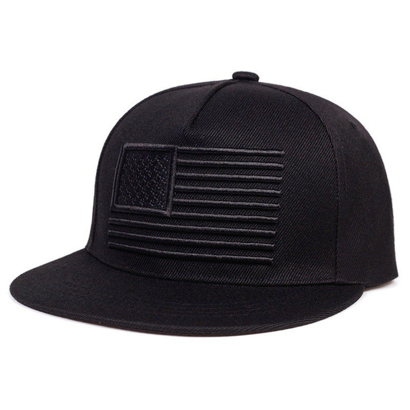 Stars And Stripes Embroidered Flat Brim Baseball Cap Unisex Sports Hat