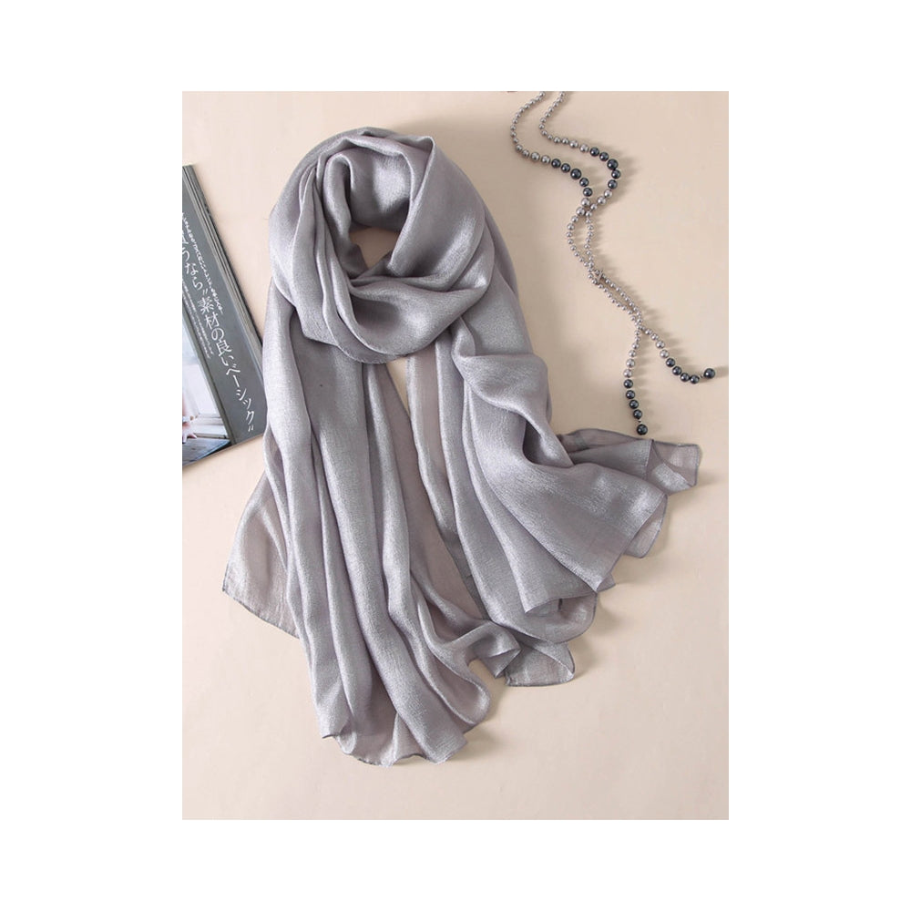 Casual Solid Color Keep Warm Sun Protection Silk Shawl&Scarf