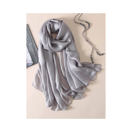 Casual Solid Color Keep Warm Sun Protection Silk Shawl&Scarf
