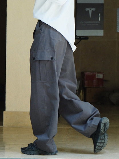Leisure Fashion Wide Leg High Waisted Solid Color Pants