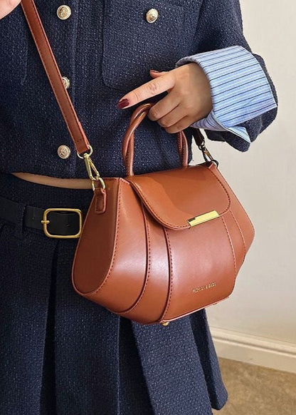 Mini Bag PU Leather Structured Mocha Style