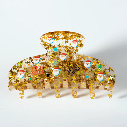 Festive Glitter Christmas Acrylic Hair Claw