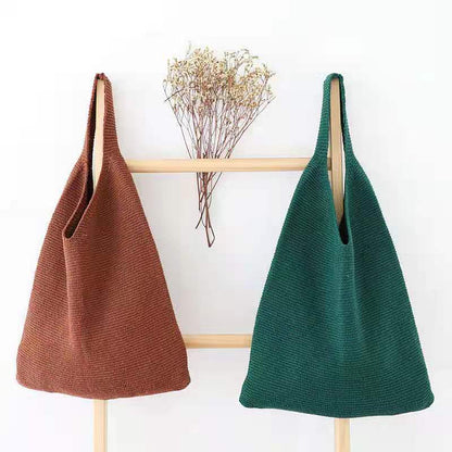 Crochet Tote Bag Portable Shopping Bag