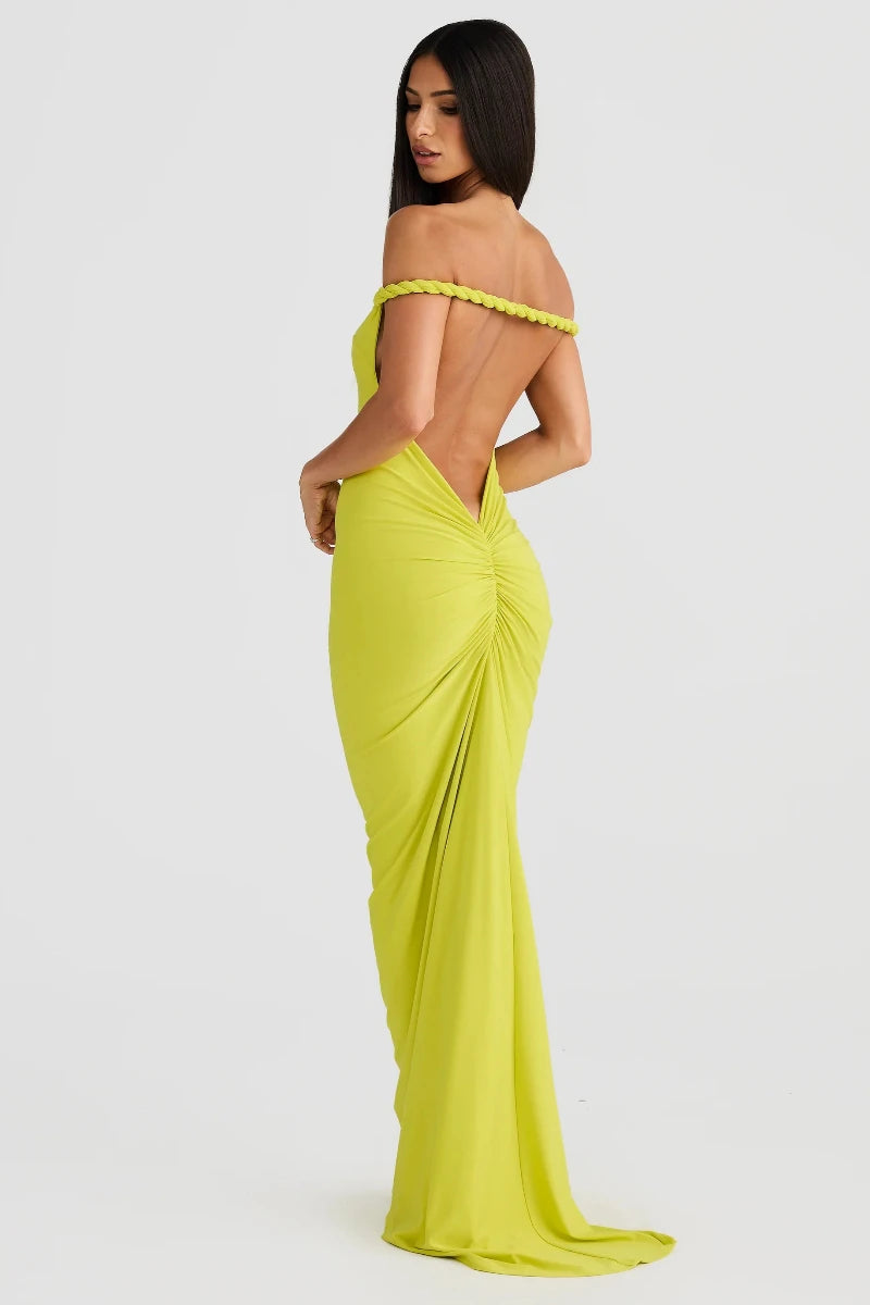 Convertible Stretch Gown With Multiple Necklines