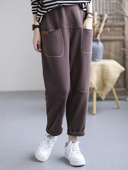 Casual Loose Solid Color Harem Pants Bottoms