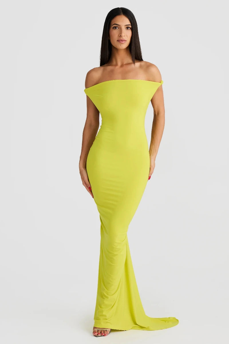 Convertible Stretch Gown With Multiple Necklines