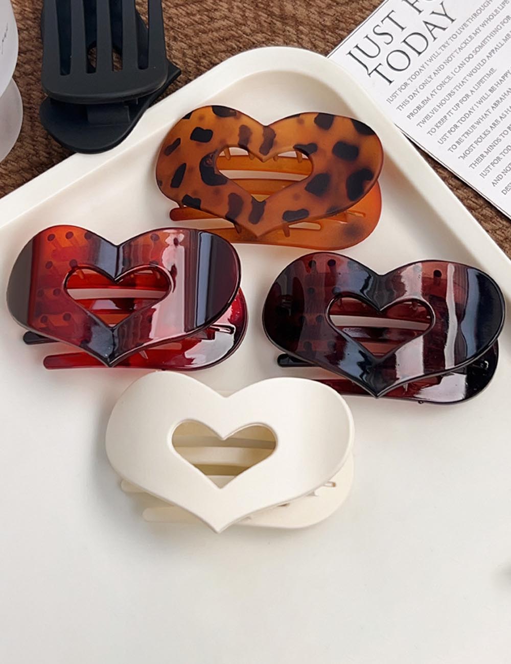 Stylish Flat Hair Heart Claw Clip