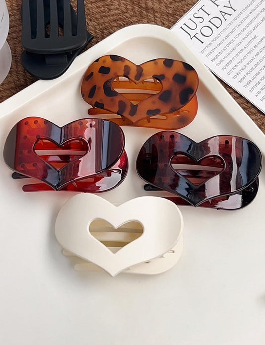 Stylish Flat Hair Heart Claw Clip
