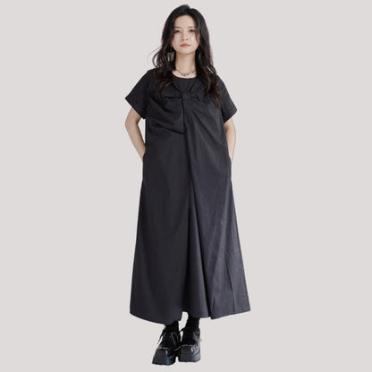 Solid Color Loose Fit Dress