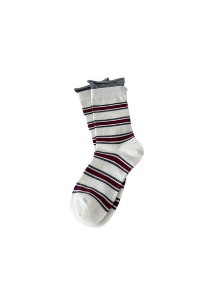 Rufia - Color-Block Crew Socks - Trendy &amp; Seamless