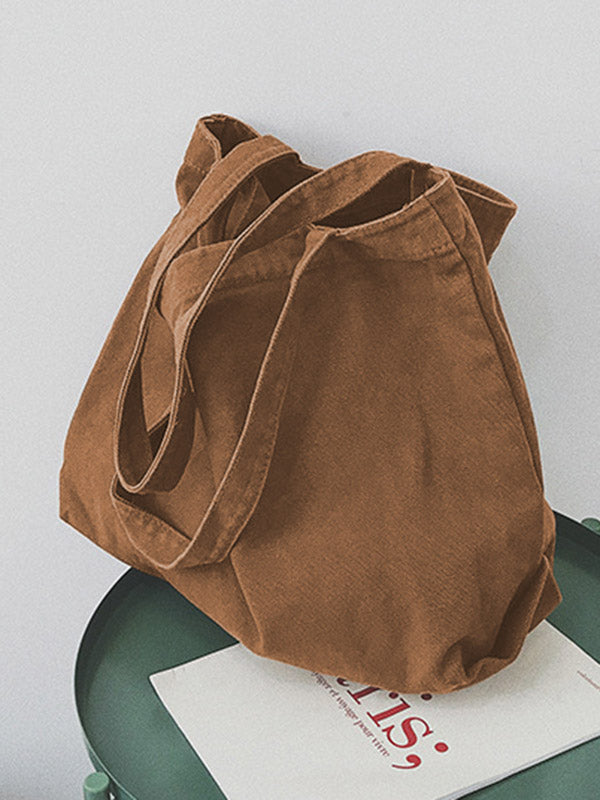 Simple Solid Color Canvas Bag